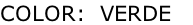 COLOR:  VERDE